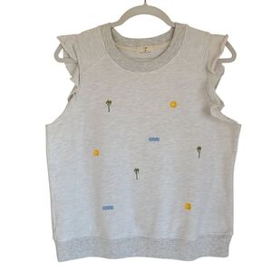 anthropologie t.la flutter sleeves sweatshirt top womens size M